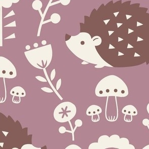 Whimsical Hedgie Haven Mauve [Large