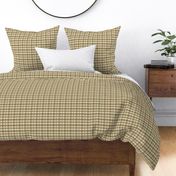 Small scale traditional plaid in sand, green, brown and beige.