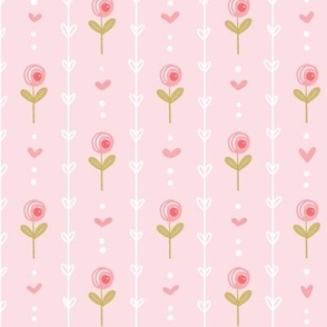 Poppy Fields - Pink Poppies - My Heart on the line - Marshmallow Pink - Medium 