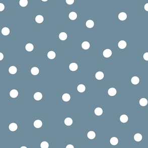 Blue Gray and White Polka Dot