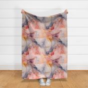 Peach, Pink and Lavender Alcohol Ink Nebula Large Scale Print