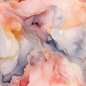 Peach, Pink and Lavender Alcohol Ink Nebula Large Scale Print
