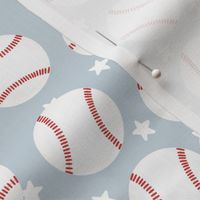 Baseballs and Stars on Blue - LARGE