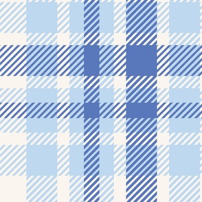 Blue and white plaid