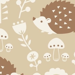 Whimsical Hedgie Haven Light Brown [Large]