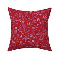 Purple & Bright Red Magnolia (Multicolour Colour) - Medium Pattern