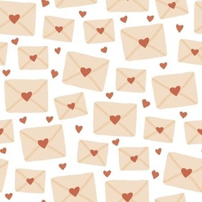 Love Letter envelopes and hearts, Valentine’s Day