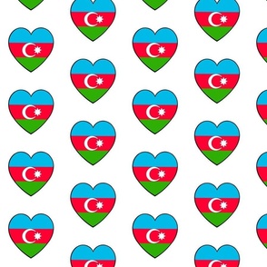 Azerbaijani flag hearts 