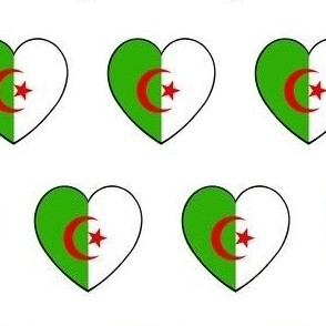 Algerian flag hearts