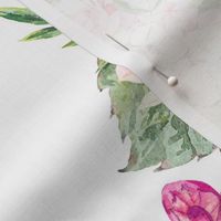 Watercolor Vertical Hydrangea  Flowers - L