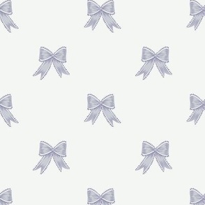 Small Benjamin Moore Spring Purple and Misty Memories Ribbon Bows on Super White Background