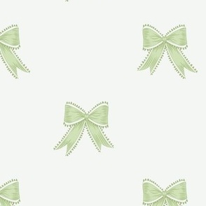 Medium Benjamin Moore Woodlands Hills Green and Veranda View Ribbon Bows on Super White Background