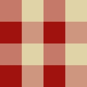 Gingham Red and Gold-2 inch