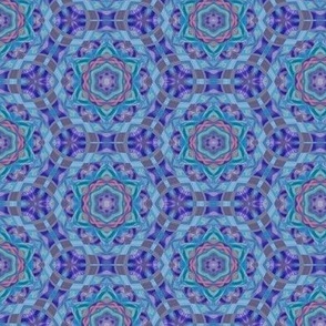 mosaic geometry - purple aqua blue