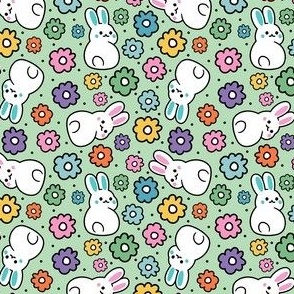 Smaller Scale Bunny Butts and Colorful Spring Flowers