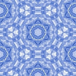 mosaic geometry - blue and white