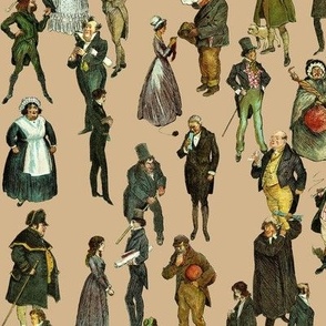 Dickens Characters on Tan