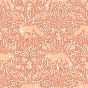 large //  fox botanical terracotta orange