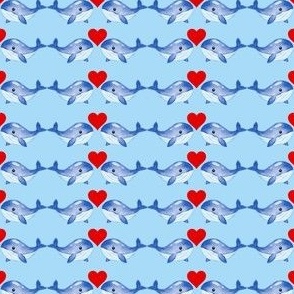 Love whales light blue