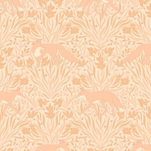 large //  fox botanical  peach apricot orange