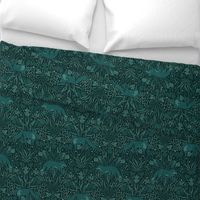 large //  fox botanical emerald green 