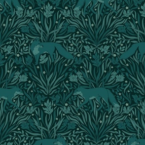 large //  fox botanical emerald green 