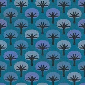 Blue forest trees - this design is part of the 'in the forest collection' it features lots of blue trees and a textured color overlayed.