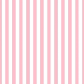 Smaller French Ticking Vertical Stripes in Baby Pink
