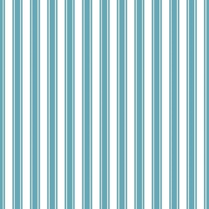 Smaller French Ticking Vertical Stripes in Boho Blue