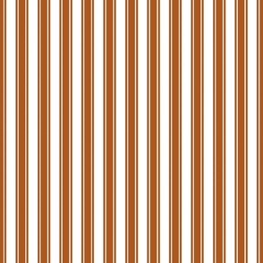 Smaller French Ticking Vertical Stripes in Sunset Brown
