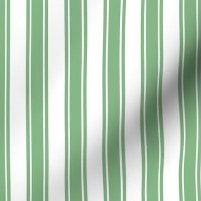Smaller French Ticking Vertical Stripes in Fresh Green