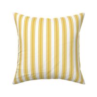 Smaller French Ticking Vertical Stripes in Daisy Yellow