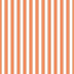 Smaller French Ticking Vertical Stripes in Orange Spice