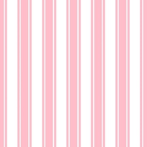 Bigger French Ticking Vertical Stripes in Baby Pink