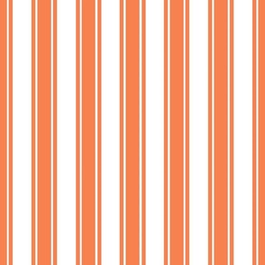 Bigger French Ticking Vertical Stripes in Orange Spice