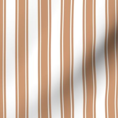 Smaller French Ticking Vertical Stripes in Earthy Sand