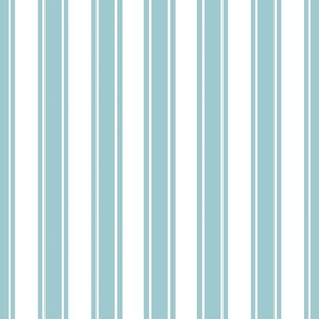Bigger French Ticking Vertical Stripes in Baby Blue