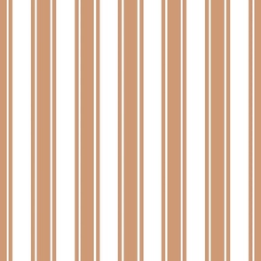 Bigger French Ticking Vertical Stripes in Earthy Sand