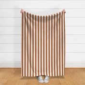 Bigger French Ticking Vertical Stripes in Sunset Brown