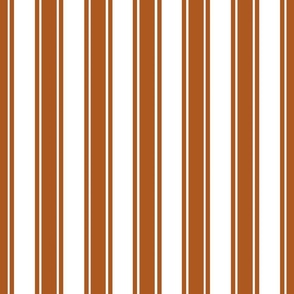 Bigger French Ticking Vertical Stripes in Sunset Brown