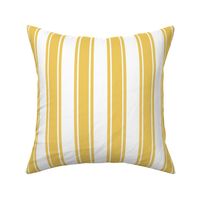 Bigger French Ticking Vertical Stripes in Daisy Yellow