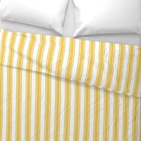 Bigger French Ticking Vertical Stripes in Daisy Yellow