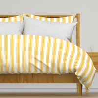 Bigger French Ticking Vertical Stripes in Daisy Yellow