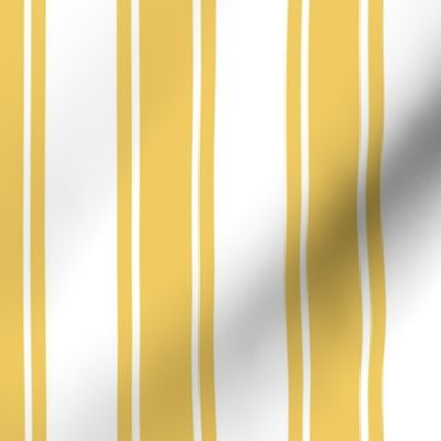 Bigger French Ticking Vertical Stripes in Daisy Yellow