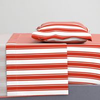 Bigger French Ticking Vertical Stripes in Rustic Red