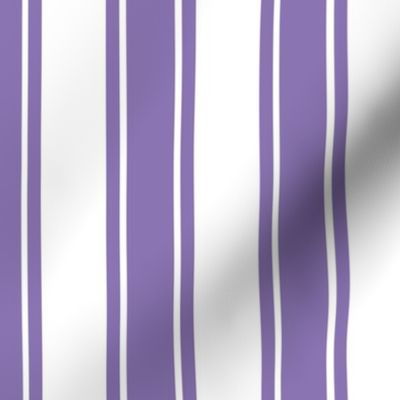 Bigger French Ticking Vertical Stripes in Violet