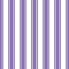 Bigger French Ticking Vertical Stripes in Violet