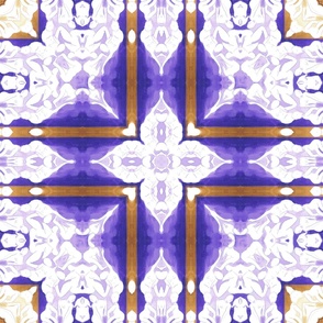Tile Silhouette Alhambra purple yellow