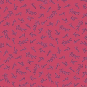 navy blue Flavor Full leaves whimsical on cerise pink