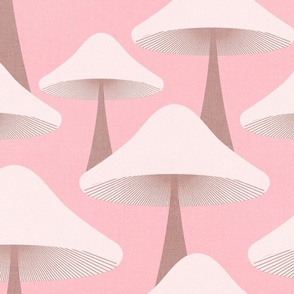 (M) Minimal Abstract Retro Mushrooms fleet in Pastel Pink 5. #retromushrooms #abstractfungi  #pastelpink  #70s #minimalmushrooms #minimalabstract #spoonflowercollection #midcentury #magicalmushrooms